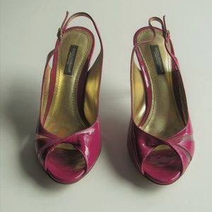 Dolce & Gabbana Magenta Patent Leather Slingbacks